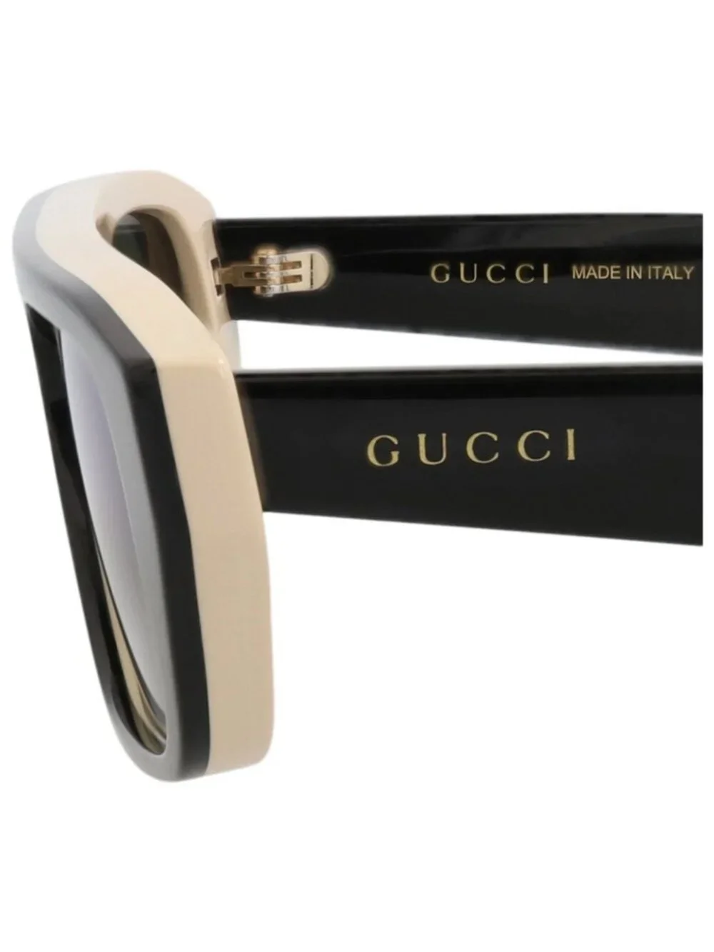 New Gucci Women's Sunglasses Square Rectangle Recycled Acetate Frame Mens Black